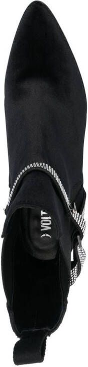 Zadig&Voltaire crystal-embellished 70mm velvet boots Black