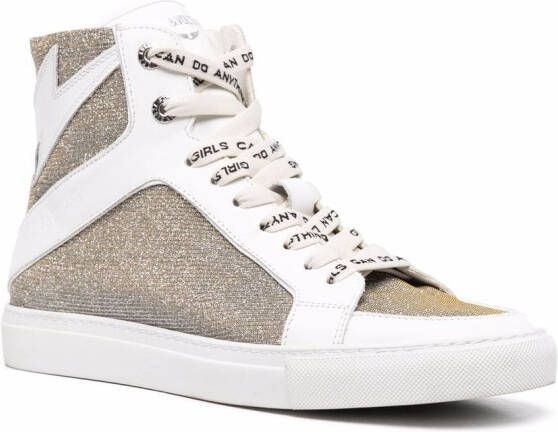 Zadig&Voltaire flash-detail glitter sneakers White