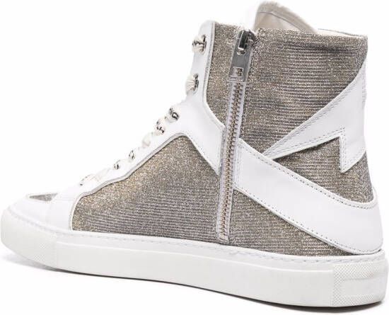 Zadig&Voltaire flash-detail glitter sneakers White