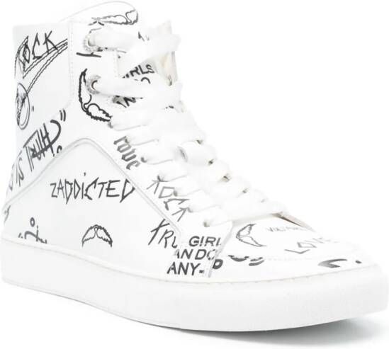 Zadig&Voltaire High Flash high-top leather sneakers White