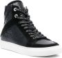 Zadig&Voltaire High Lash crinkled-finish leather sneakers Black - Thumbnail 2