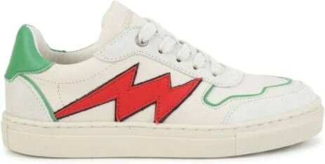 Zadig & Voltaire Kids Board thunderbolt-patch leather sneakers Neutrals