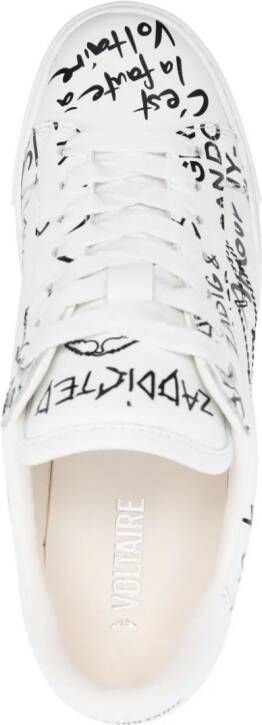 Zadig&Voltaire La Flash graffiti-print sneakers White