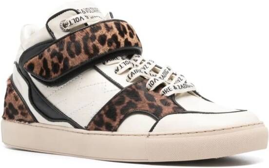 Zadig&Voltaire Mid Flash leopard-effect sneakers Neutrals