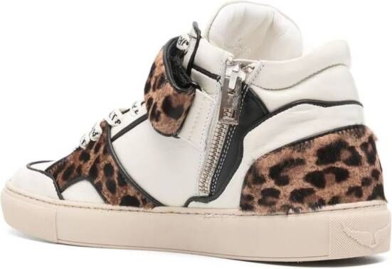 Zadig&Voltaire Mid Flash leopard-effect sneakers Neutrals