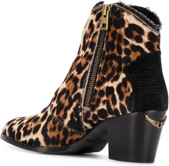 Zadig&Voltaire Molly leopard-print ankle boots Neutrals