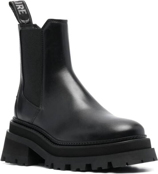 Zadig&Voltaire round-toe leather ankle boots Black