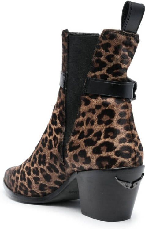 Zadig&Voltaire Tyler 60mm leopard-print ankle boots Brown