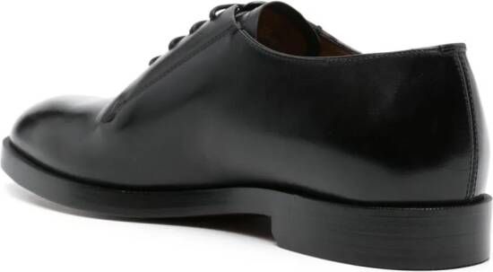 Zegna almond-toe leather Derby shoes Black