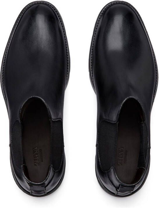Zegna Cortina leather Chelsea boots Black