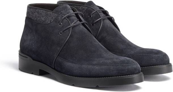 Zegna Cortina suede ankle boots Blue