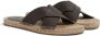 Zegna crossover leather espadrille sandals Brown - Thumbnail 2