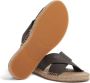 Zegna crossover leather espadrille sandals Brown - Thumbnail 4