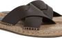 Zegna crossover leather espadrille sandals Brown - Thumbnail 5