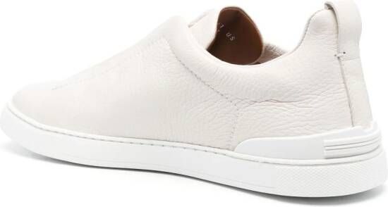 Zegna grained-leather low-top sneakers Neutrals