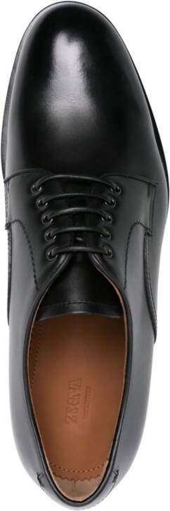 Zegna lace-up patent leather derby shoes Black