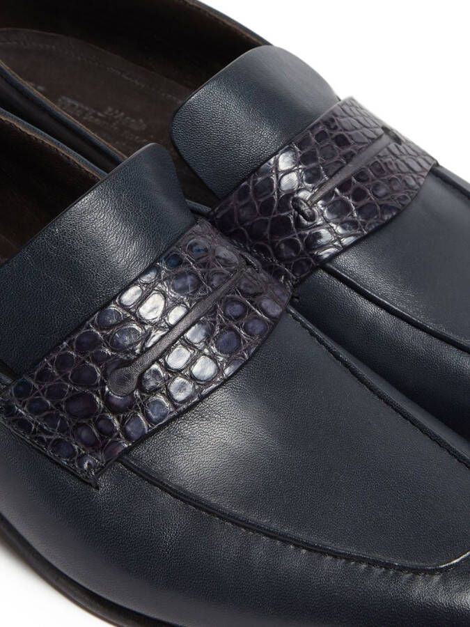 Zegna L'Asola leather loafers Blue