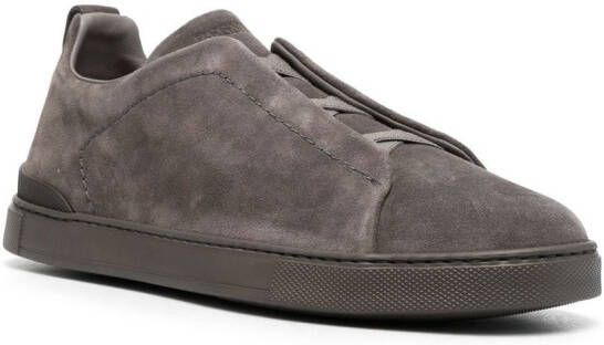 Zegna lo-top suede sneakers Grey