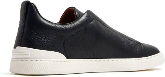 Zegna low-top leather sneakers Black