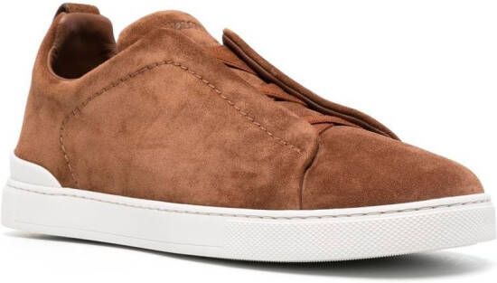 Zegna low-top slip-on sneakers Brown