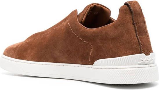 Zegna low-top slip-on sneakers Brown