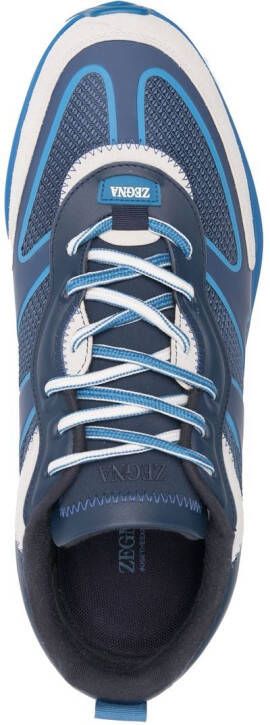 Zegna panelled low-top sneakers Blue