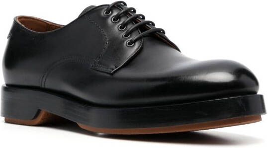 Zegna polished-leather Derby shoes Black