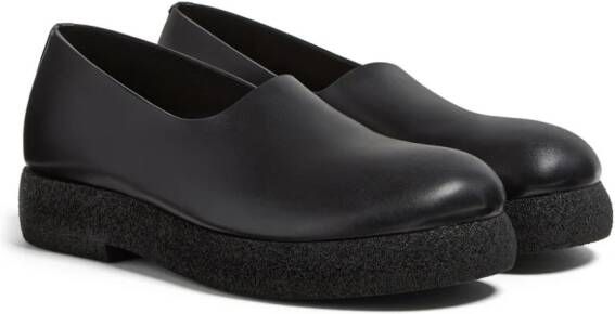 Zegna slip-on leather loafers Black