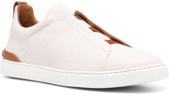 Zegna slip-on leather sneakers White