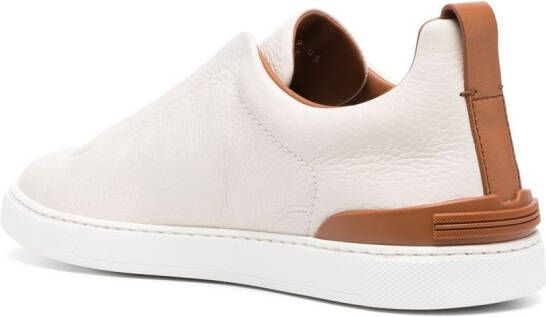 Zegna slip-on leather sneakers White