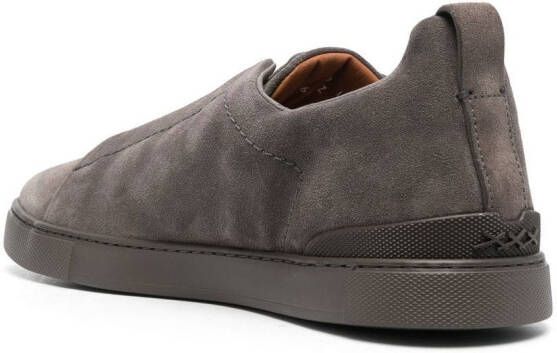 Zegna slip-on suede low-top sneakers Grey