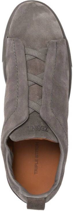 Zegna slip-on suede low-top sneakers Grey