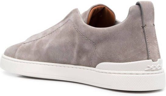 Zegna slip-on suede sneakers Grey