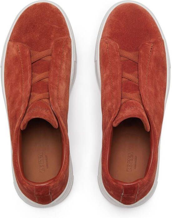Zegna Triple Stitch suede sneakers Brown