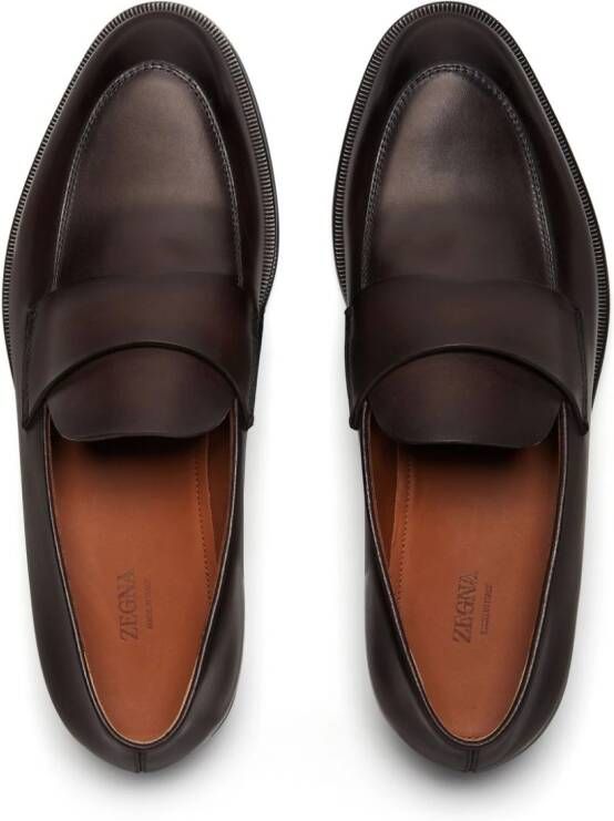 Zegna Torino leather loafers Brown