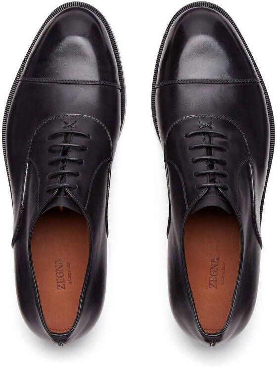Zegna Torino leather oxford shoes Black