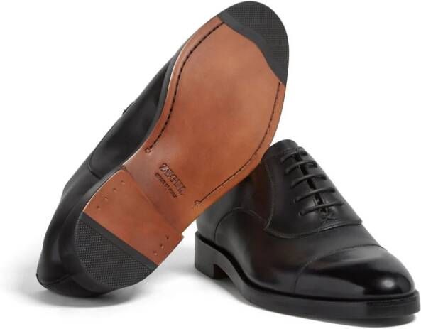 Zegna Torino leather Oxford shoes Black