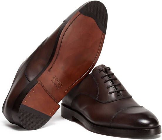 Zegna Torino leather Oxford shoes Brown