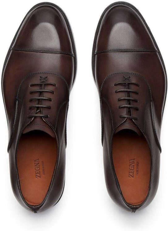 Zegna Torino leather Oxford shoes Brown