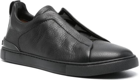 Zegna Triple Stich leather sneakers Black