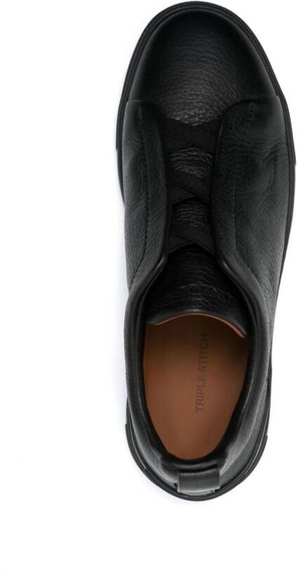 Zegna Triple Stich leather sneakers Black