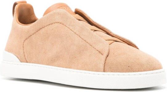 Zegna Triple Stitch canvas sneakers Brown