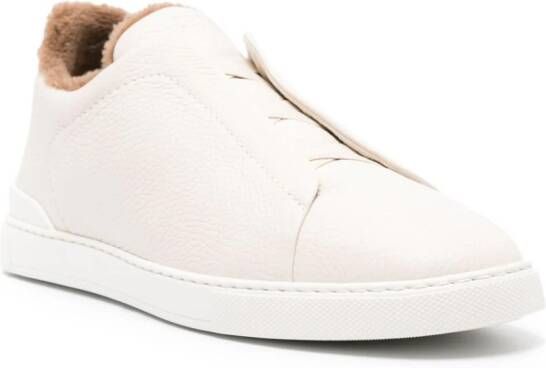 Zegna Triple Stitch leather sneakers White