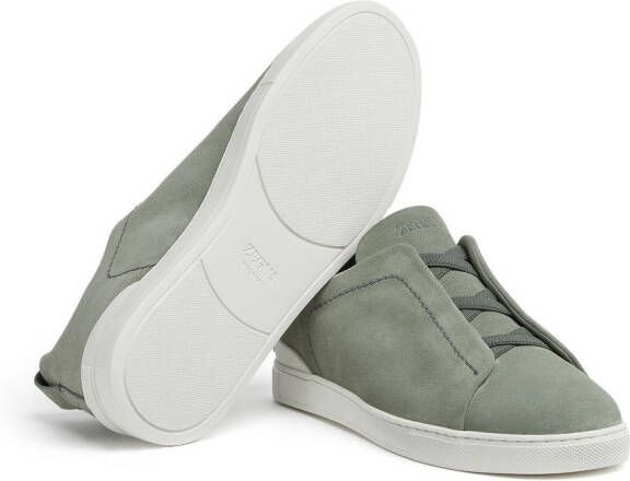 Zegna Triple Stitch suede sneakers Green