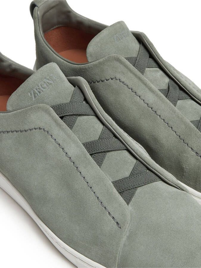 Zegna Triple Stitch suede sneakers Green
