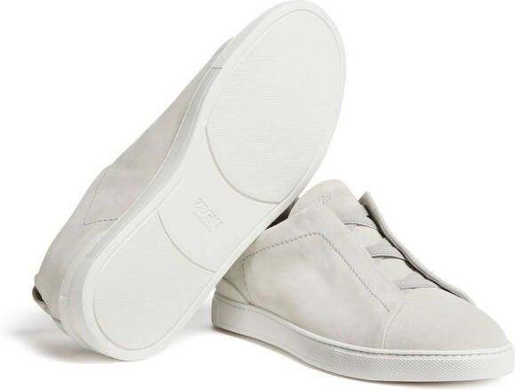 Zegna Triple Stitch suede sneakers White