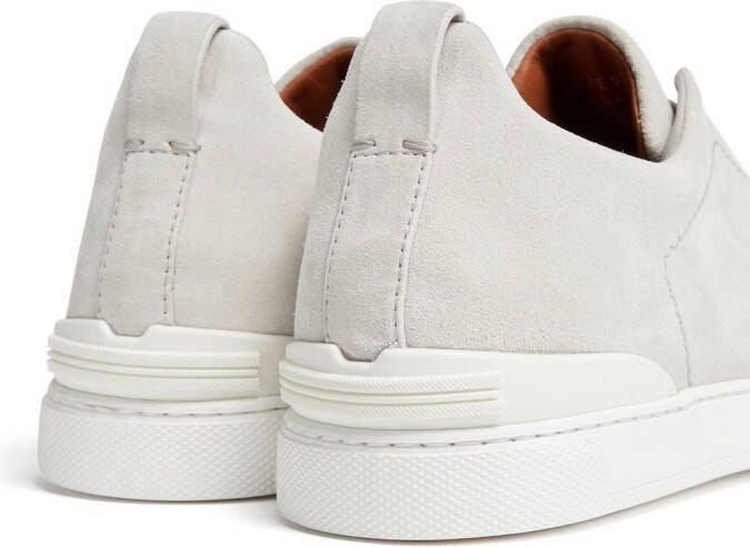 Zegna Triple Stitch suede sneakers White