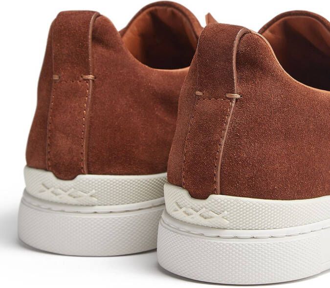 Zegna Triple Stitch slip-on sneakers Brown