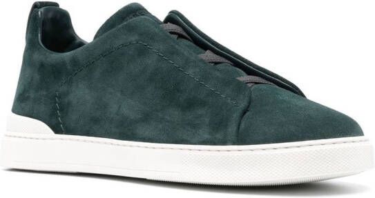 Zegna Triple Stitch slip-on sneakers Green