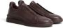 Zegna Triple Stitch leather sneakers Brown - Thumbnail 2